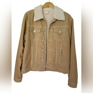 New True Religion Mens Tan Sherpa-Lined Jacket